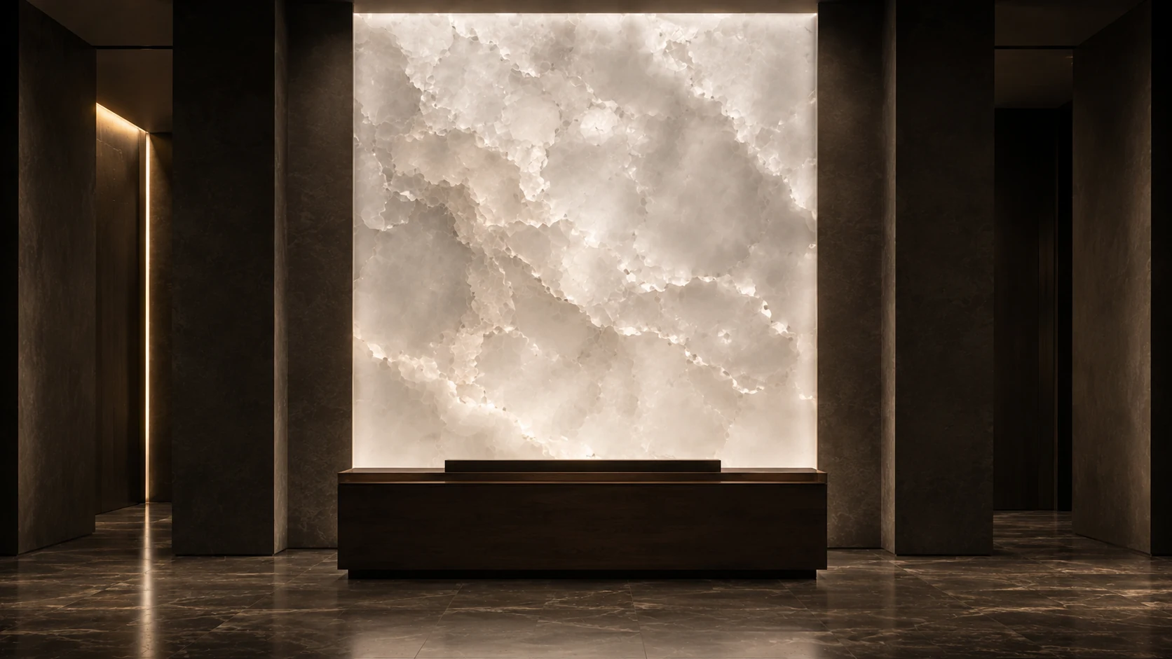 Backlit alabaster panel
